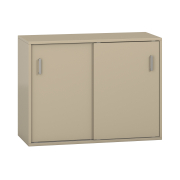 Pureo Kast met schuifdeuren decor B 100 x H 75 x D 42 cm, strandbeige