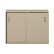 Pureo Kast met schuifdeuren decor B 100 x H 75 x D 42 cm, strandbeige