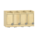 Yuna dubbel schap met deuren en haken, 4 vakken, B 80 x H 42,5 x D 33 cm