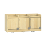 Yuna dubbel schap met deuren en haken, 3 vakken, B 90 x H 42,5 x D 33 cm