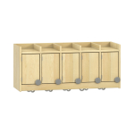 Yuna dubbel schap met deuren en haken, 5 vakken, B 99,5 x H 42,5 x D 33 cm