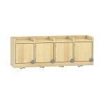 Yuna dubbel schap met deuren en haken, 4 vakken, B 120 x H 42,5 x D 33 cm