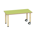 Tabulo Rechthoekige tafel 120 x 60 cm, houten poten wielenmix