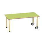 Tabulo Rechthoekige tafel 140 x 70 cm, houten poten wielenmix