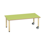 Tabulo Rechthoekige tafel 160 x 80 cm, houten poten wielenmix