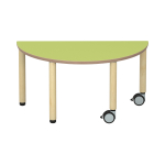 Tabulo Halfronde tafel Ø 120 cm, houten poten wielenmix