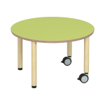 Tabulo Ronde tafel Ø 100 cm, houten poten wielenmix