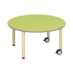 Tabulo Ronde tafel Ø 120 cm, houten poten wielenmix