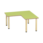 Tabulo Hoek tafel 120 x 120 cm, houten poten
