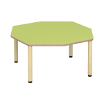 Tabulo Achthoek tafel Ø126, houten poten