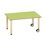 Tabulo Rechthoekige tafel 120 x 80 cm, houten poten wielenmix