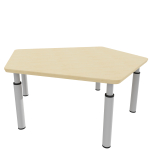 Tabulo Vijfhoek tafel klein, verstelbare poten 46-59 cm