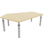 Tabulo Vijfhoek tafel groot, verstelbare poten 59-76 cm