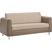 Sofa 3-zits, B 192 x H 90 x D 82 cm, kunstleer, poederbeige