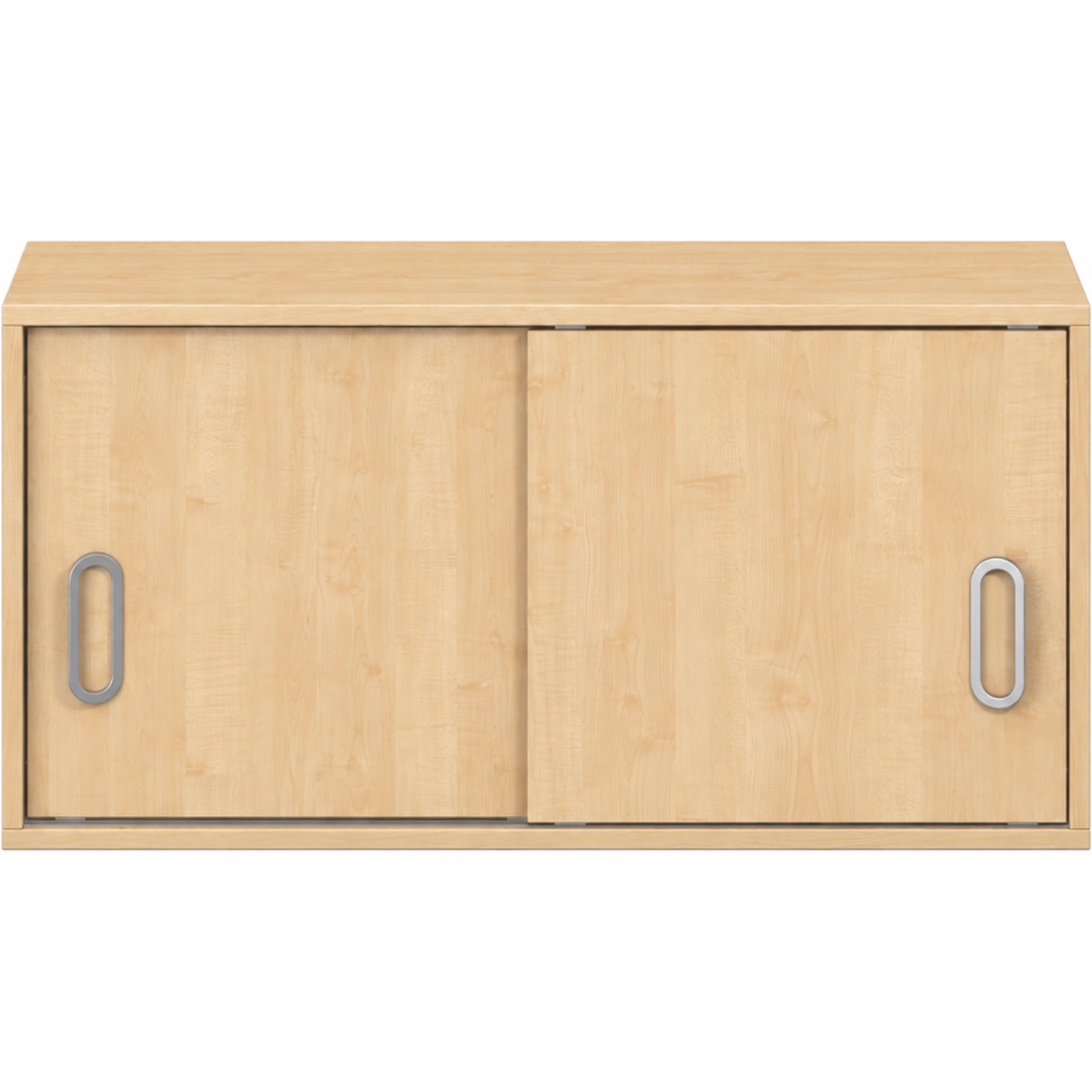 Pureo Ophangkast met schuifdeuren decor B 100 x H 50 x D 42 cm in ahorn – aanzicht 2