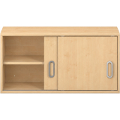 Pureo Ophangkast met schuifdeuren decor B 100 x H 50 x D 42 cm in ahorn – aanzicht 3
