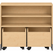 Pureo Kast voor rolbakken decor B 100 x H 87,5 x D 42 cm in ahorn – aanzicht 4
