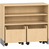 Pureo Kast voor rolbakken decor B 100 x H 87,5 x D 42 cm in ahorn – aanzicht 5