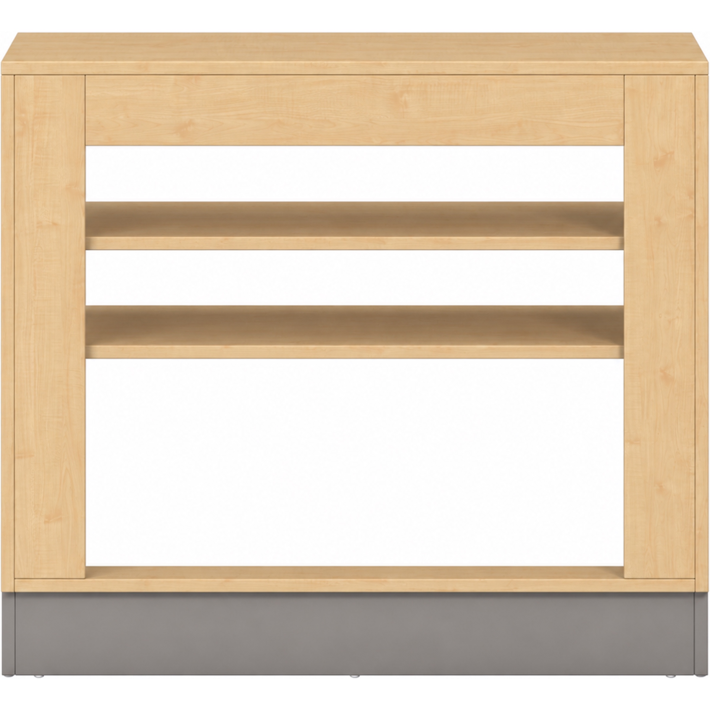Pureo Kast voor rolbakken open decor B 100 x H 87,5 x D 42 cm in ahorn – aanzicht 3