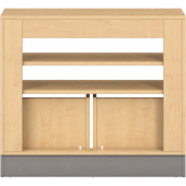 Pureo Kast voor rolbakken open decor B 100 x H 87,5 x D 42 cm in ahorn – aanzicht 5