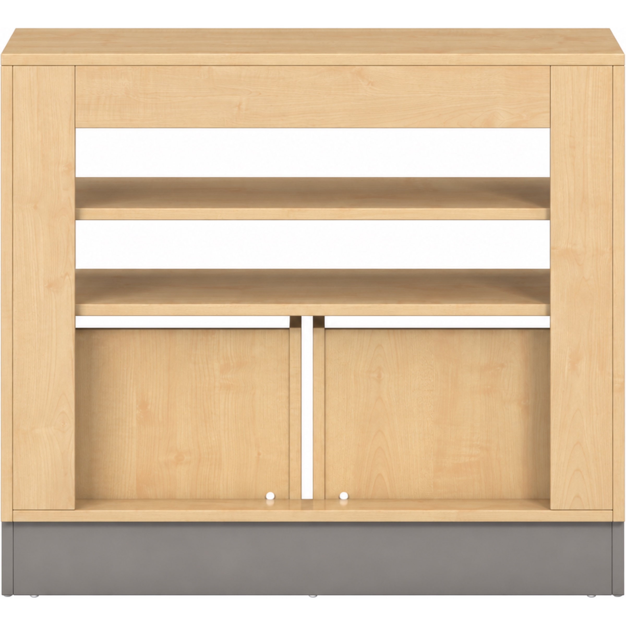 Pureo Kast voor rolbakken open decor B 100 x H 87,5 x D 42 cm in ahorn – aanzicht 5