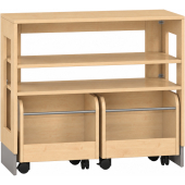 Pureo Kast voor rolbakken open decor B 100 x H 87,5 x D 42 cm in ahorn – aanzicht 6