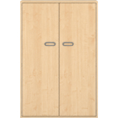 Pureo Kast met dubbele deur decor B 100 x H 150 x D 42 cm in ahorn – aanzicht 2