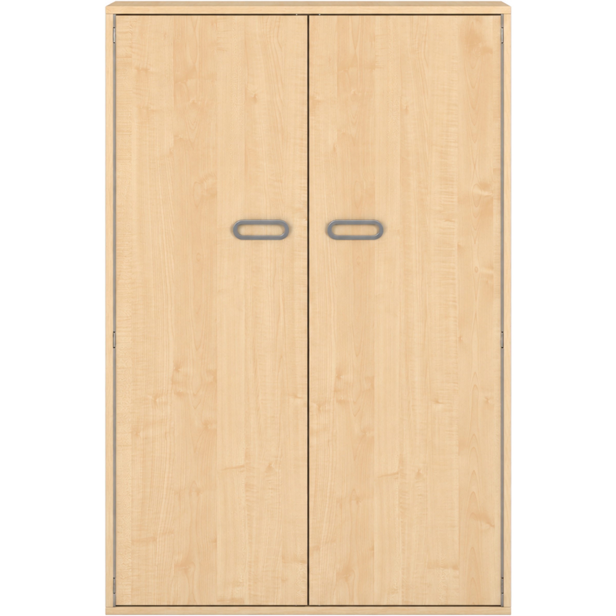 Pureo Kast met dubbele deur decor B 100 x H 150 x D 42 cm in ahorn – aanzicht 2