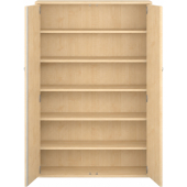Pureo Kast met dubbele deur decor B 100 x H 150 x D 42 cm in ahorn – aanzicht 3