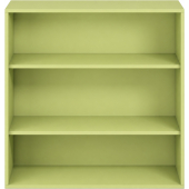 Pureo Schappenkast open decor B 100 x H 100 x D 60 cm in lindegroen – aanzicht 2