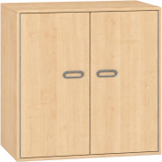 Pureo Kast met dubbele deur en rolbodem decor B 100 x H 100 x D 60 cm in ahorn