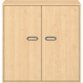 Pureo Kast met dubbele deur en rolbodem decor B 100 x H 100 x D 60 cm in ahorn – aanzicht 2