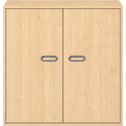 Pureo Kast met dubbele deur en rolbodem decor B 100 x H 100 x D 60 cm in ahorn – aanzicht 2