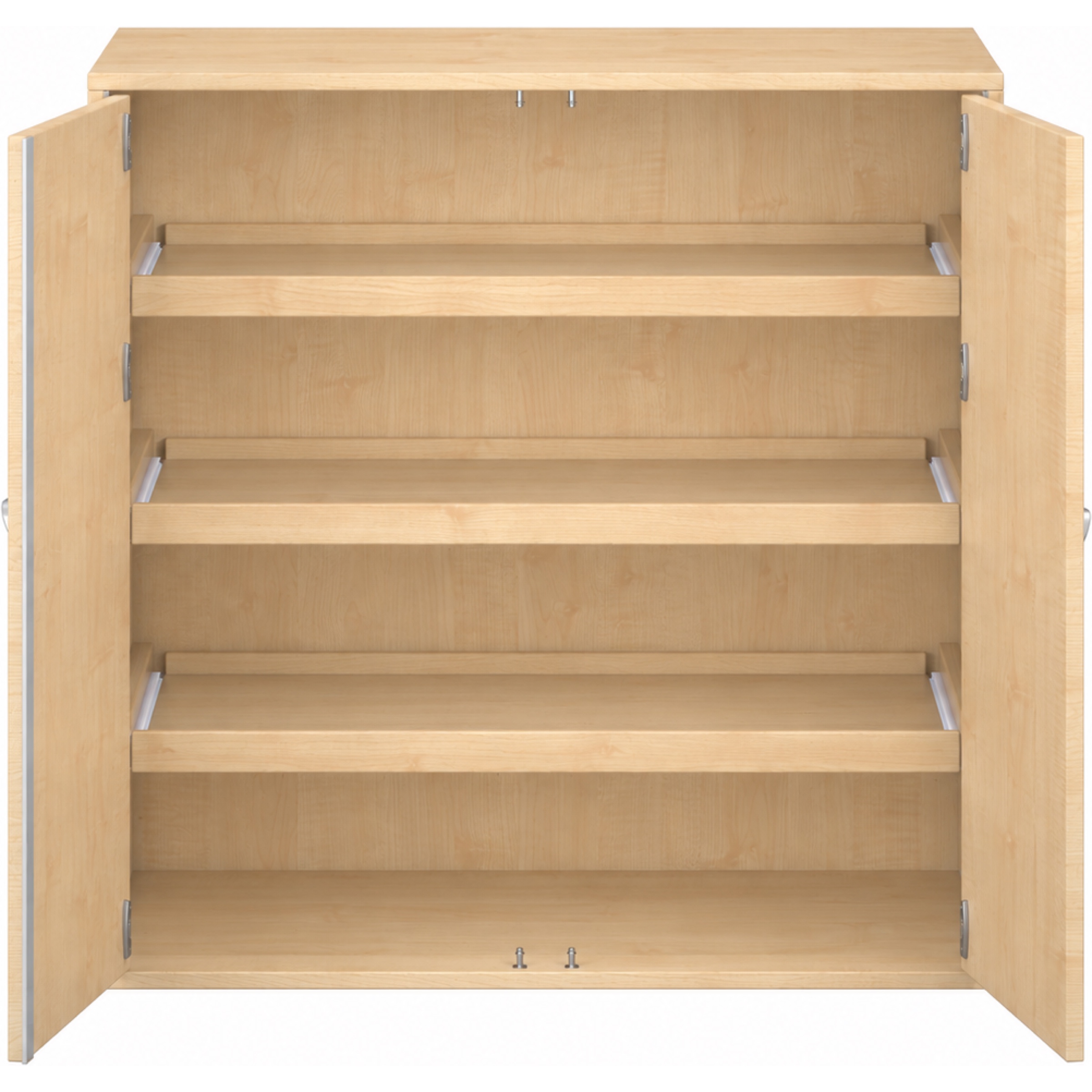 Pureo Kast met dubbele deur en rolbodem decor B 100 x H 100 x D 60 cm in ahorn – aanzicht 3