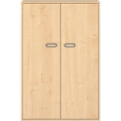 Pureo Kast met dubbele deur decor B 100 x H 150 x D 60 cm in ahorn – aanzicht 2