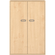 Pureo Kast met dubbele deur decor B 100 x H 150 x D 60 cm in ahorn – aanzicht 2