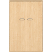 Pureo Materiaalkast met dubbele deur decor B 100 x H 150 x D 60 cm in ahorn – aanzicht 2
