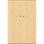 Pureo Muziekkast met 2 rolbodems decor B 100 x H 150 x D 60 cm in ahorn – aanzicht 2