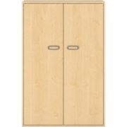 Pureo Muziekkast met 2 rolbodems decor B 100 x H 150 x D 60 cm in ahorn – aanzicht 2