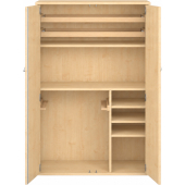 Pureo Muziekkast met 2 rolbodems decor B 100 x H 150 x D 60 cm in ahorn – aanzicht 3