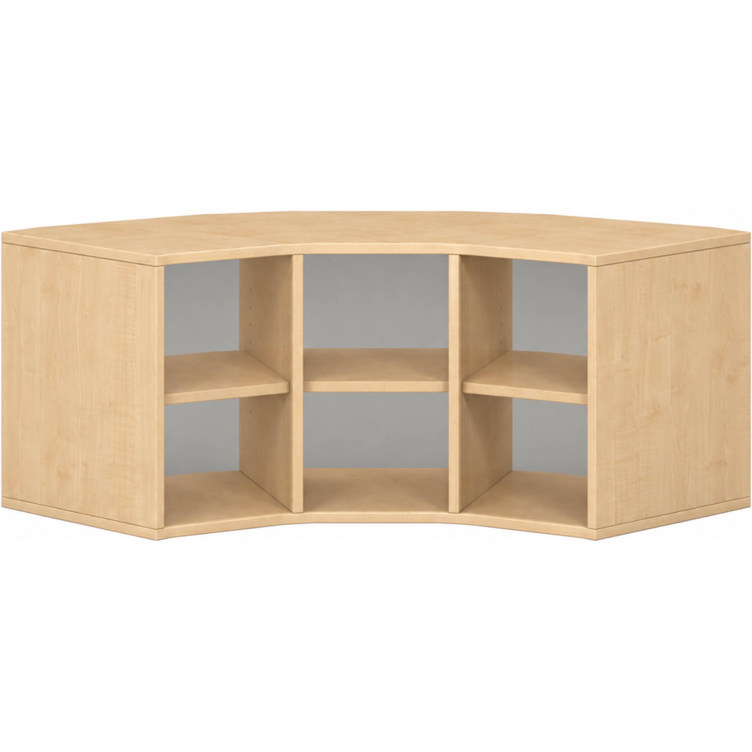 Pureo Kast 90° open decor B 136,4 x H 50 x D 57,1 cm in ahorn – aanzicht 3