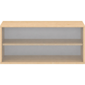Pureo Schappenkast acryl open decor B 100 x D 42 x H 50 cm in ahorn – aanzicht 3