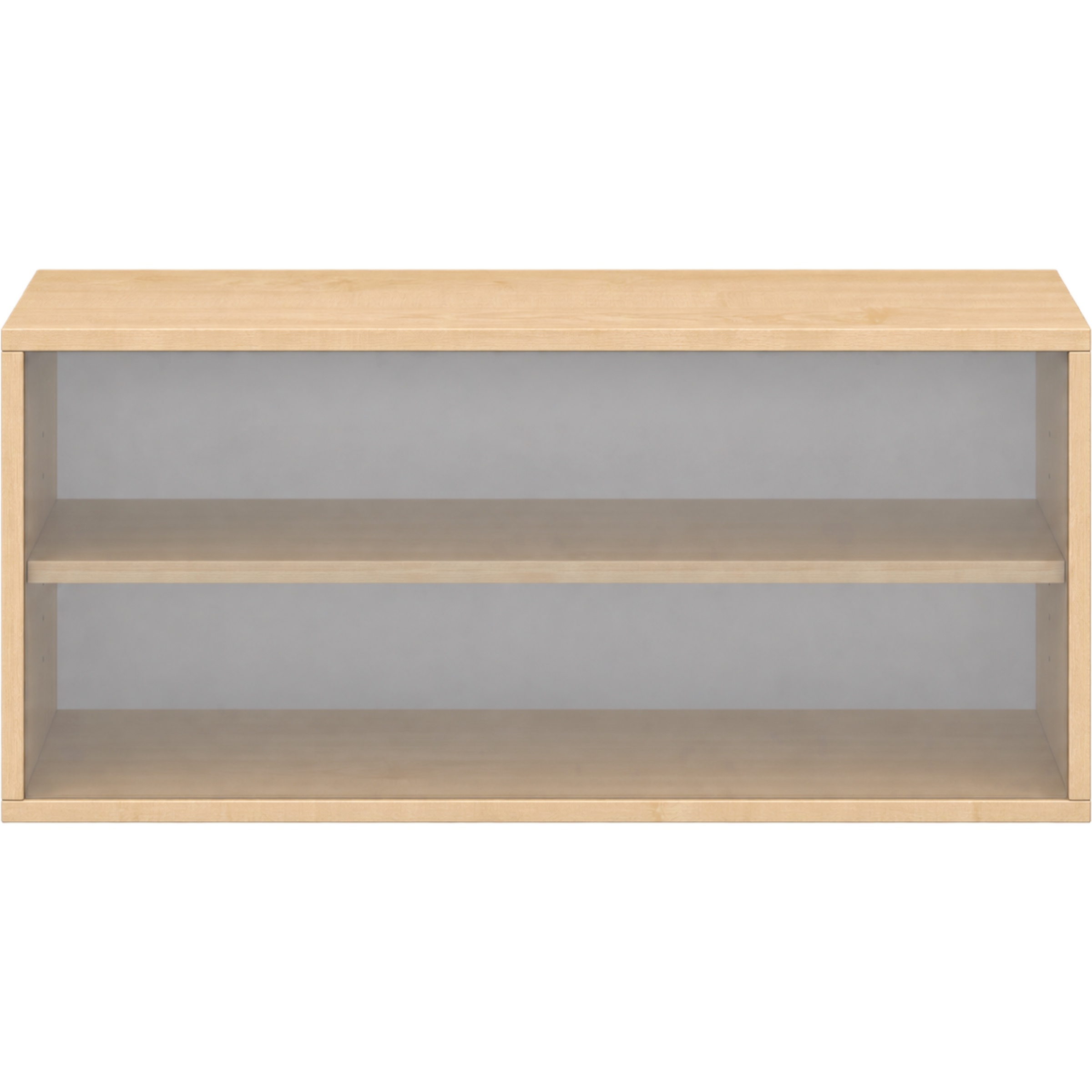 Pureo Schappenkast acryl open decor B 100 x D 42 x H 50 cm in ahorn – aanzicht 3