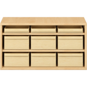 Pureo Materiaalkast decor B 100 x D 42 x H 50 cm in ahorn – aanzicht 2