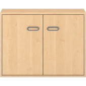 Pureo Kast met dubbele deur decor B 100 x D 42 x H 75 cm in ahorn – aanzicht 2