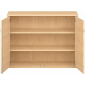 Pureo Kast met dubbele deur decor B 100 x D 42 x H 75 cm in ahorn – aanzicht 3