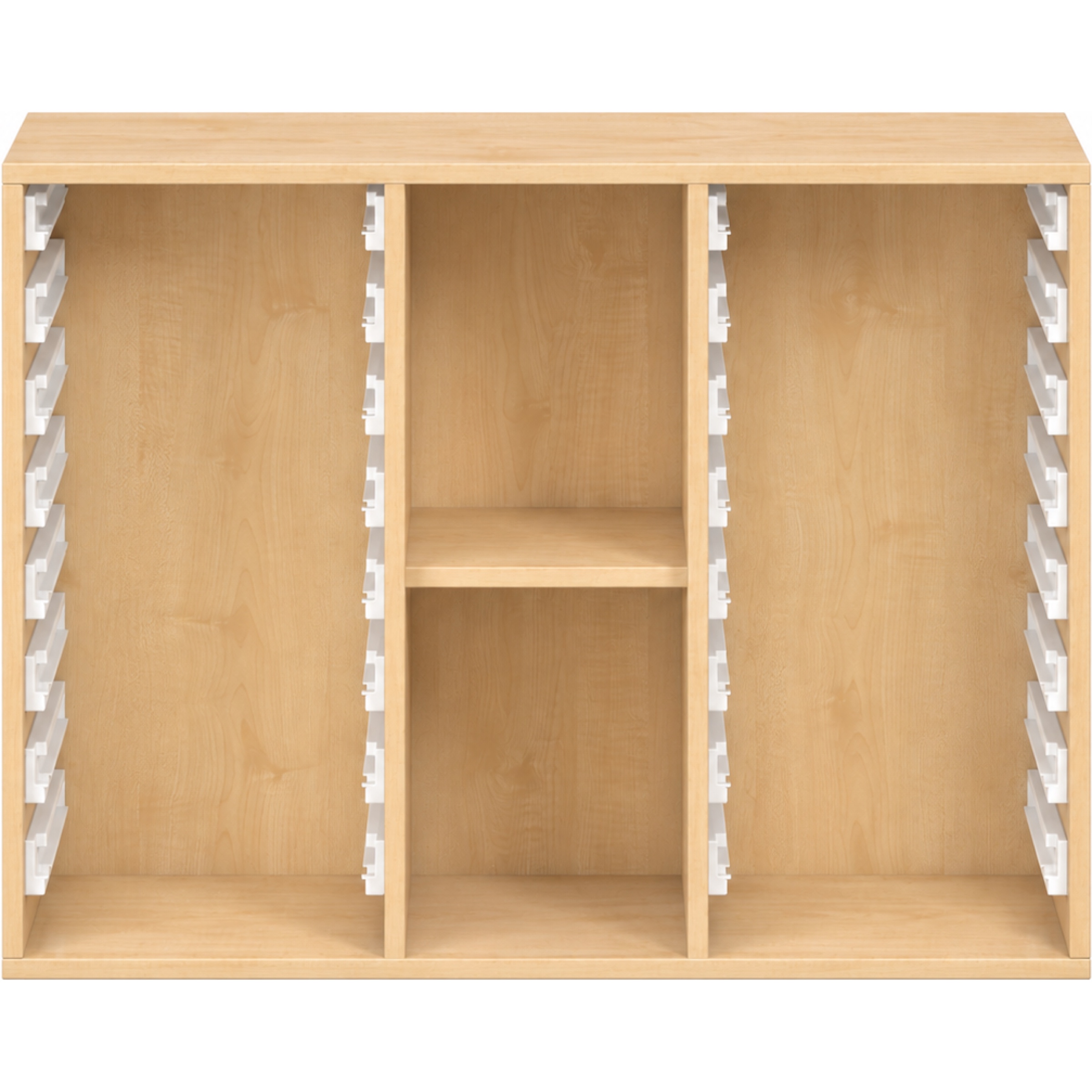 Pureo Kast voor materiaalbakken decor B 100 x D 42 x H 75 cm in ahorn – aanzicht 2