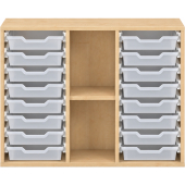 Pureo Kast voor materiaalbakken decor B 100 x D 42 x H 75 cm in ahorn – aanzicht 5