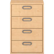 Pureo Lade kast decor B 50 x D 42 x H 75 cm in ahorn – aanzicht 2