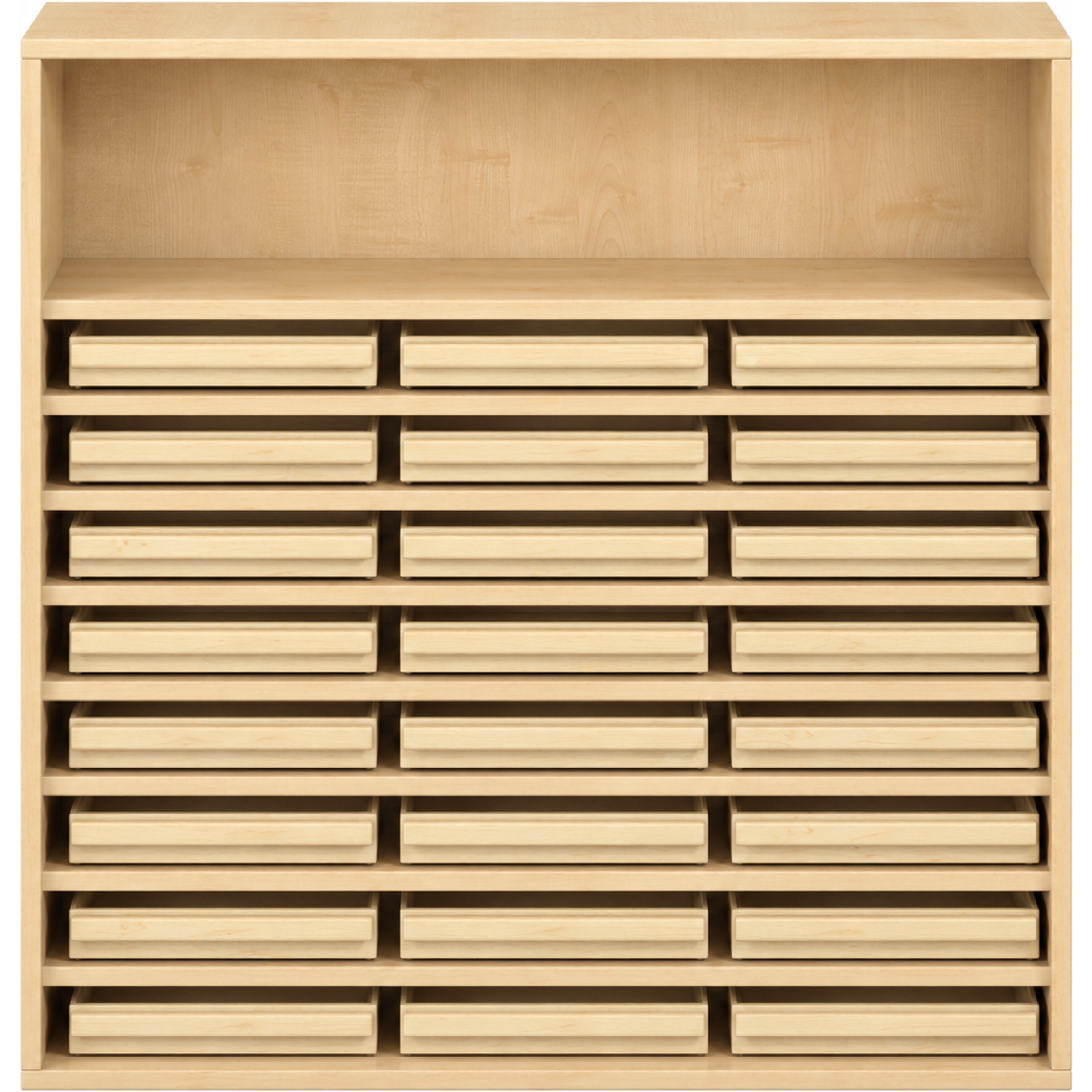 Pureo Eigendomskast decor B 100 x D 42 x H 100 cm in ahorn – aanzicht 2
